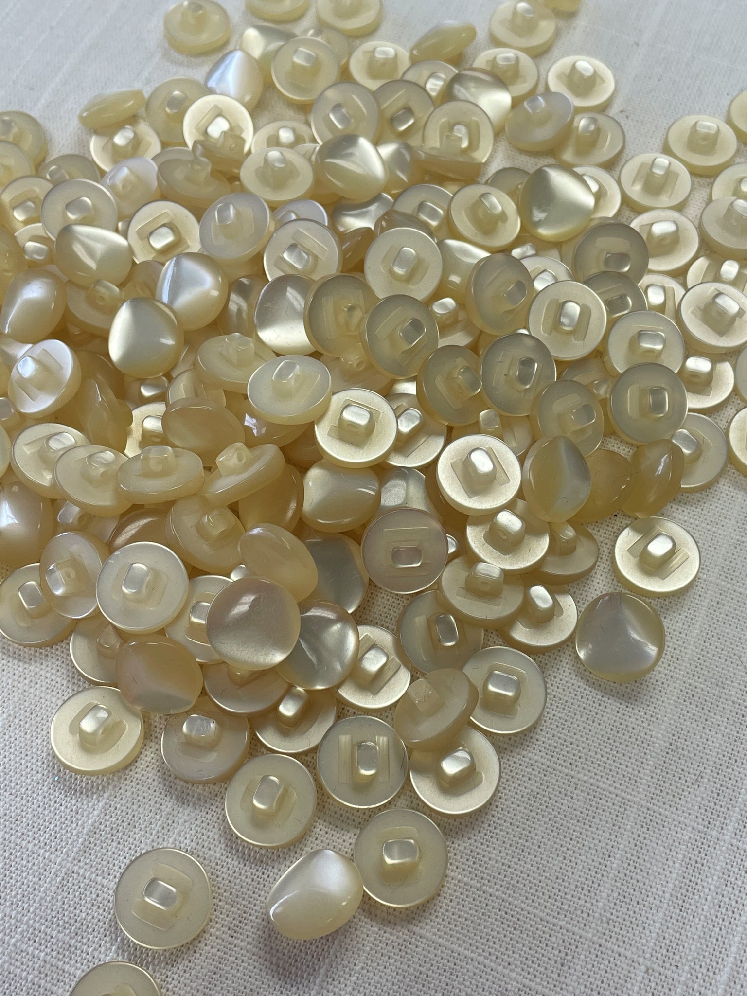 SALE Buttons Plastic Shank Set of 12 or 144 - Ivory Pearlescent