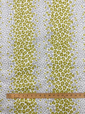 Cotton Twill - Off White with Gray and Green Leopard Print
