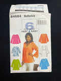 2005 Butterick 4684 Sewing Pattern - Adult Tops FACTORY FOLDED