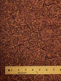 2005 2 1/2 YD Quilting Cotton Vintage - Brown Roses