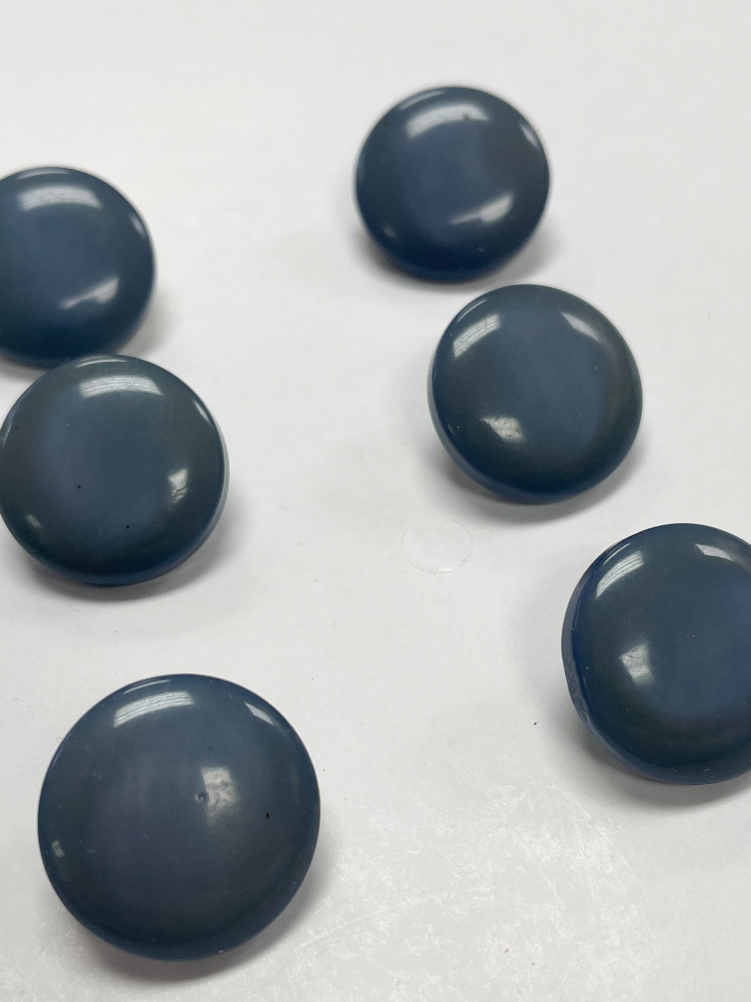 Buttons Plastic with Metal Shank Set of 3 or 6 - Blue