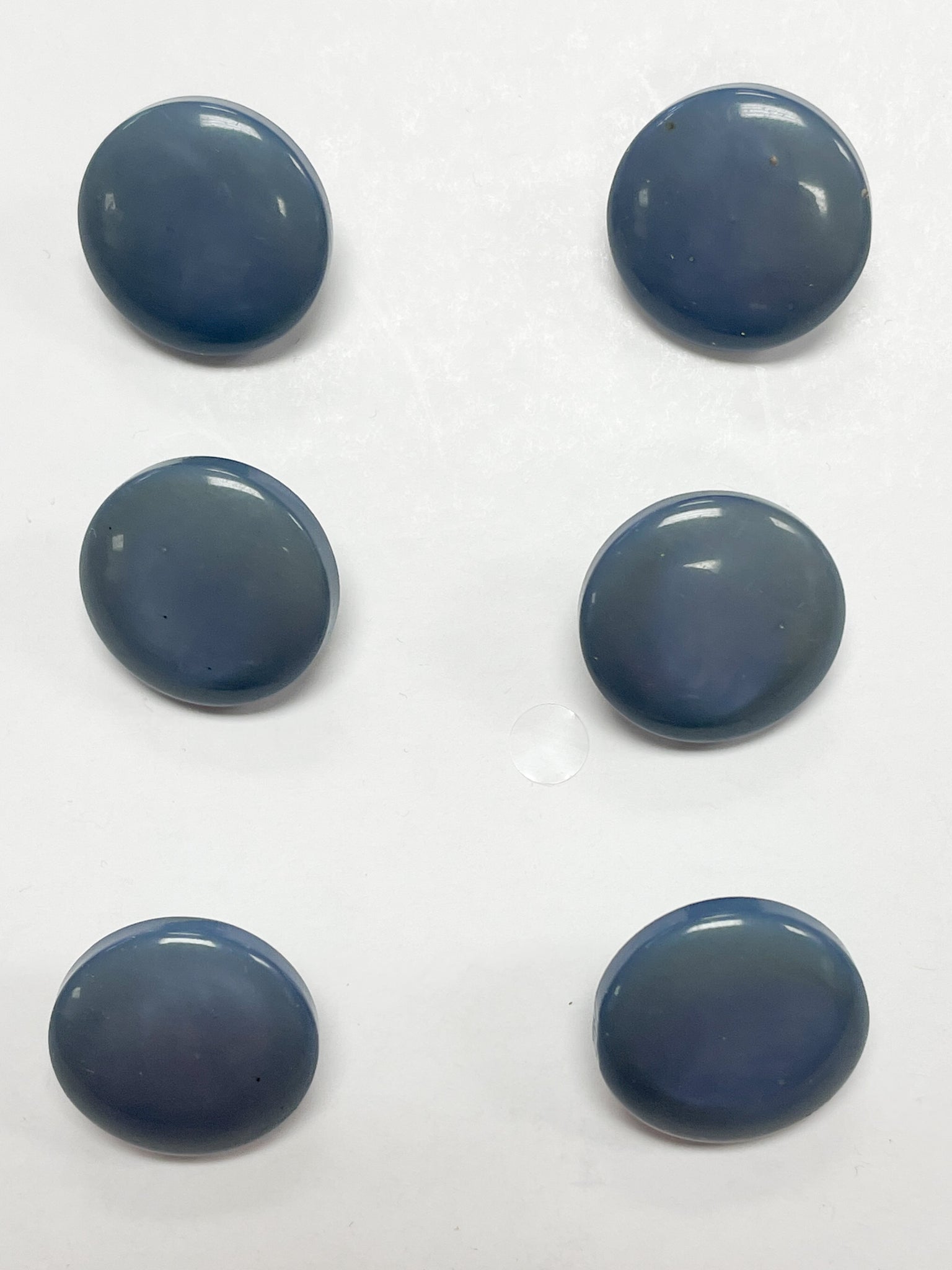 Buttons Plastic with Metal Shank Set of 3 or 6 - Blue