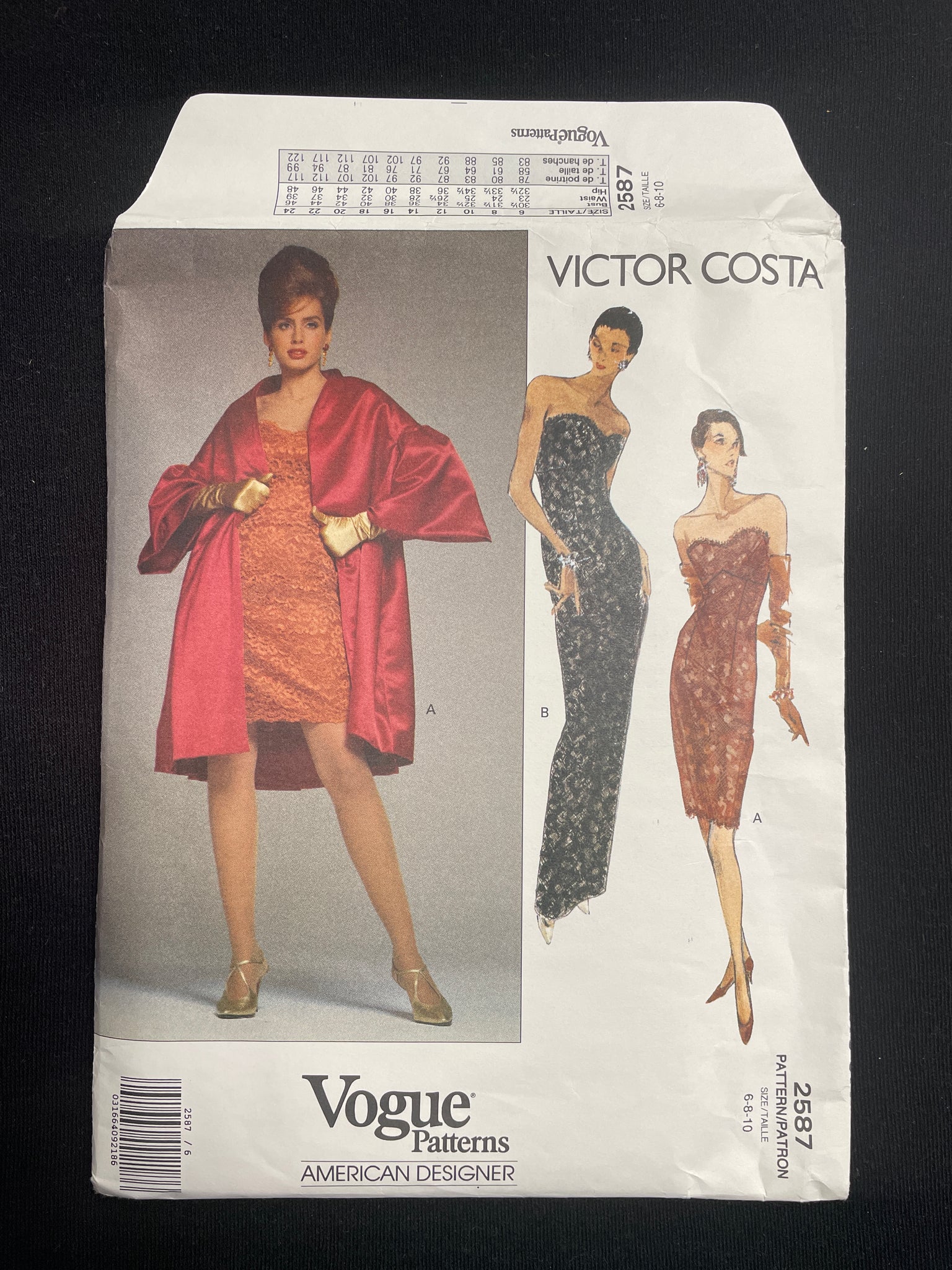 1990 Vogue 2587 Sewing Pattern - Dress and Coat FACTORY FOLDED