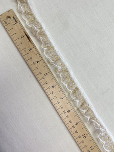 SALE Lace Trim By the Yard - White with Gold
