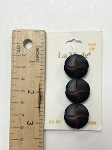 Buttons Plastic Set of 3 - Faux Woven Leather