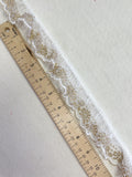Lace Trim By the Yard 1.75"  - White with Gold