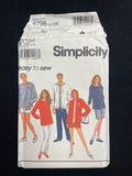 1994 Simplicity 8798 Sewing Pattern - Adult Knit Hooded Sweatshirt, Top, Pants and Shorts FACTORY FOLDED