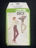 1978 Simplicity 8801 Sewing Pattern - Junior's Shirt and Pants FACTORY FOLDED