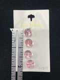 Buttons Plastic Set of 4 - Clear Pink Spheres