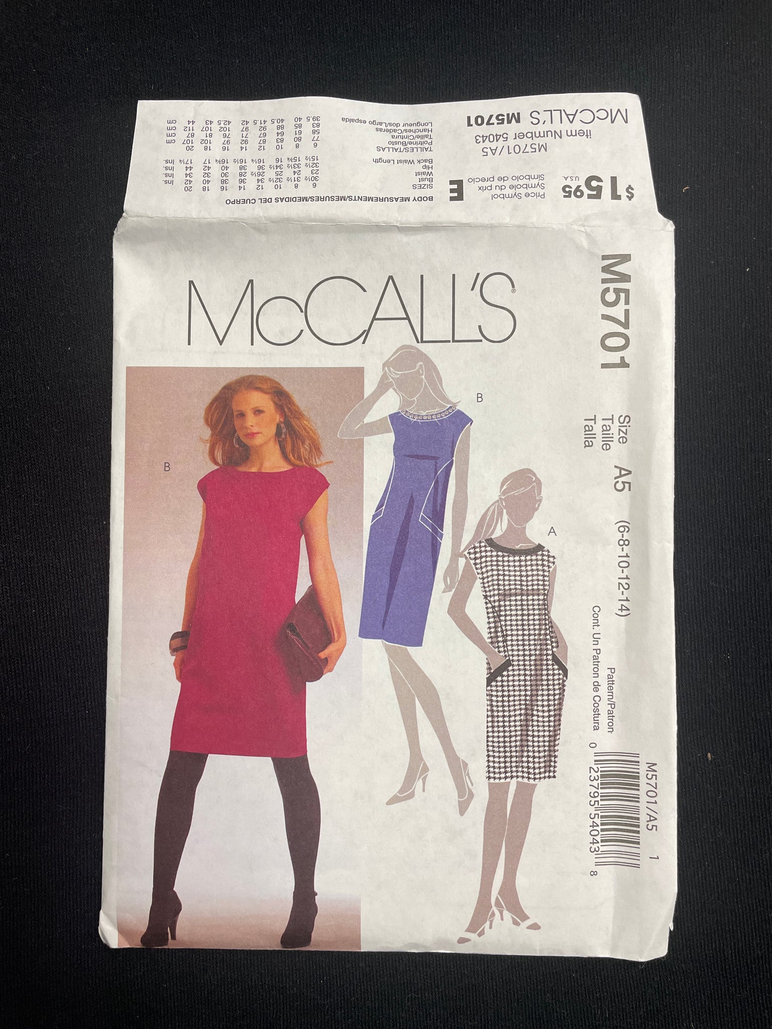 2008 McCall's 5701 Sewing Pattern - Dresses FACTORY FOLDED