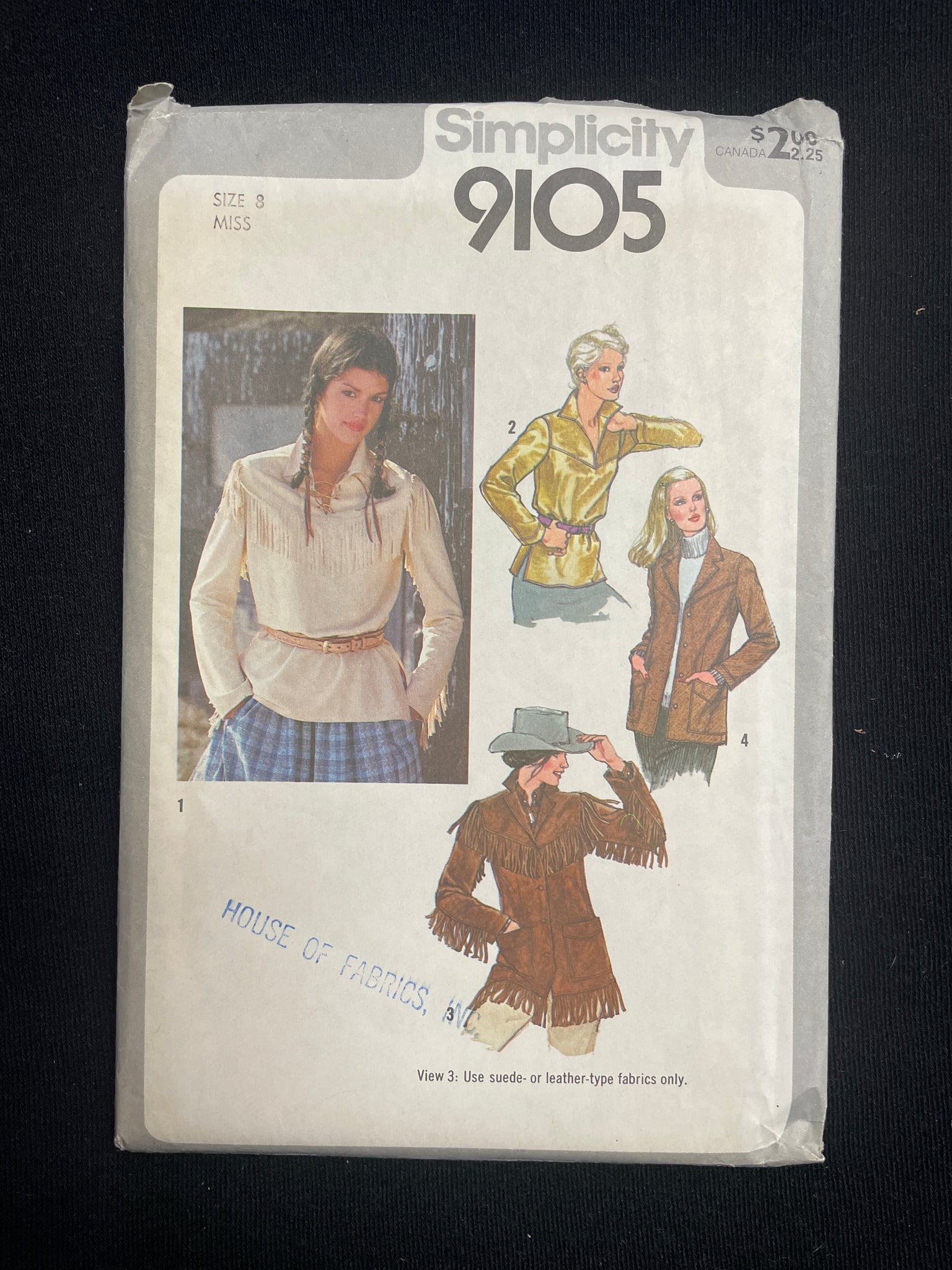 1979 Simplicity 9105 Sewing Pattern - Pullover Top and Lined Jacket FACTORY FOLDED