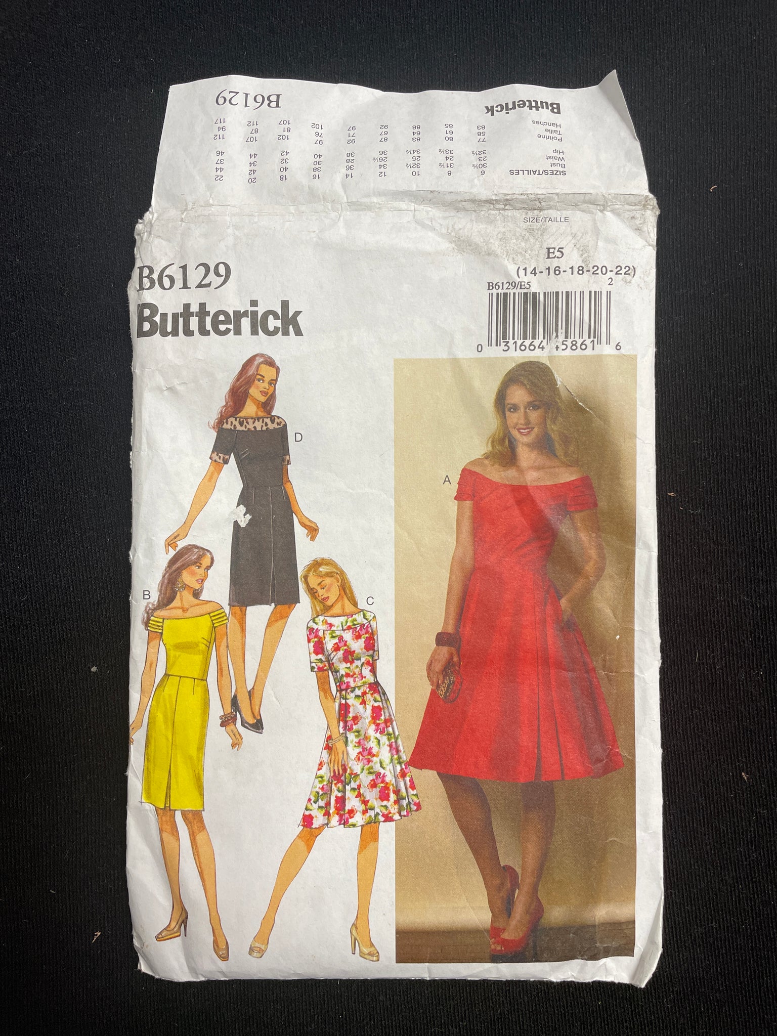 2014 Butterick 6129 Sewing Pattern - Dresses FACTORY FOLDED