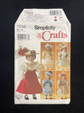 1997 Simplicity 7998 Sewing Pattern - Vintage Styled Clothes for 18" Dolls FACTORY FOLDED