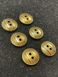 Buttons Plastic Set of 4, 6, or 7 Vintage - Burnished Brass-Toned