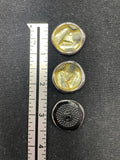 Buttons Glass Set of 3 Vintage - Wavy Iridescent Glass