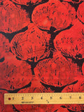 Quilting Cotton - Tomato Red (Onions?) on Black