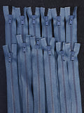 Zippers 12" and 25" Molded Plastic Teeth Separating - Navy Blue or Red