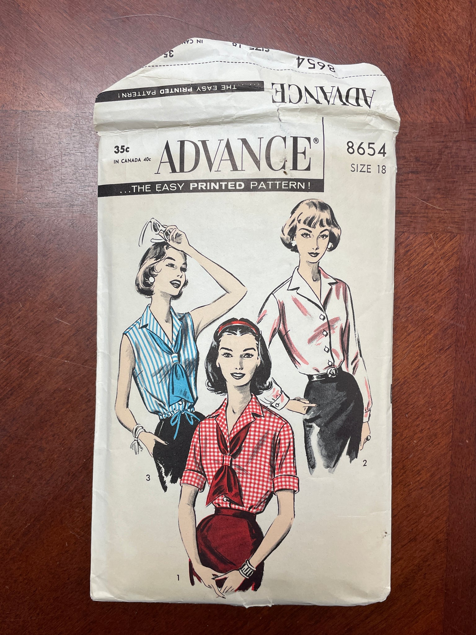 1950's Advance 8654 Pattern - Blouse