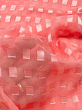 2 2/3 YD Nylon Chiffon with Satin Squares - Cantalope Orange