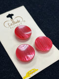 Button Plastic Set of 2 or 3 Vintage - Pearlescent Red