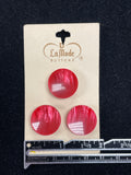 Button Plastic Set of 2 or 3 Vintage - Pearlescent Red