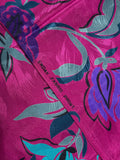 3 YD Nylon Floral Jacquard - Magenta with Flowers of Various Colors