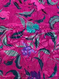 3 YD Nylon Floral Jacquard - Magenta with Flowers of Various Colors
