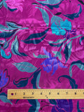 3 YD Nylon Floral Jacquard - Magenta with Flowers of Various Colors
