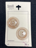 Button Plastic Set of 2 in 3 Sizes Vintage - "Frosted Tan"