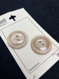Button Plastic Set of 2 in 3 Sizes Vintage - "Frosted Tan"