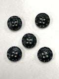 Buttons Plastic Set of 5 or 6 Vintage - Black