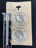 Button Plastic Set of 2 Vintage- Pearlescent White