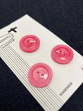 Button Plastic Set of 2 or 3 Vintage - "Frosted Rose"