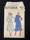 1980's Butterick 6974 Sewing Pattern - Adult Dresses FACTORY FOLDED