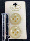 Button Plastic Set of 2  in 2 Sizes Vintage - Pearlescent Cream