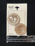 Button Plastic Set of 2 in 3 Sizes Vintage - "Frosted Tan"