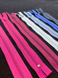 Zippers 7" Nylon Coil - Pinks and Blues
