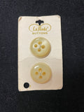Button Plastic Set of 2  in 2 Sizes Vintage - Pearlescent Cream