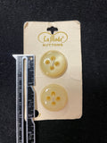 Button Plastic Set of 2  in 2 Sizes Vintage - Pearlescent Cream