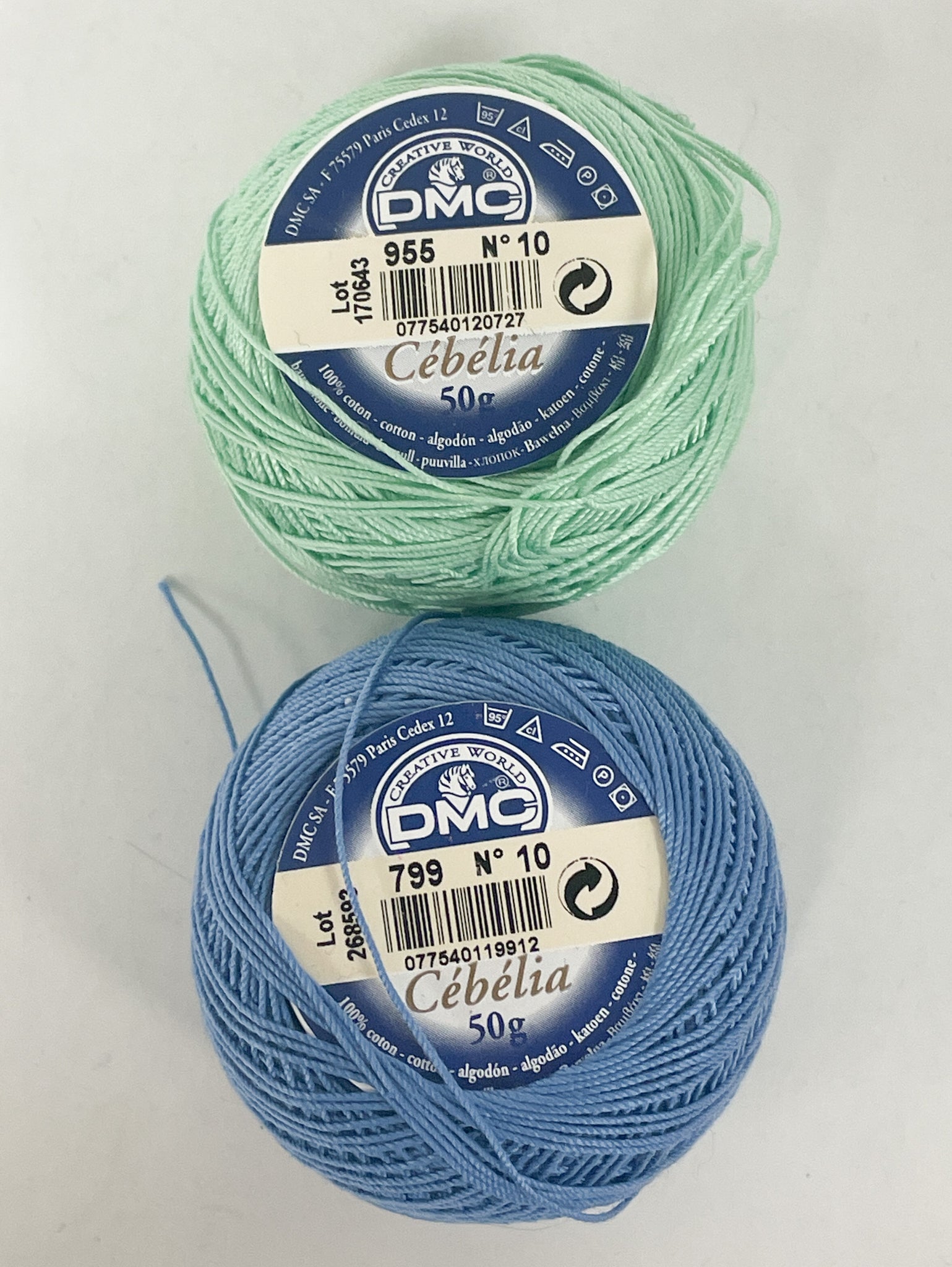 Cotton Pearl Size 10 Bundle - Mint Green and Blue