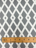 Cotton Duck - Gray with Off White Diamonds