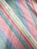 Cotton Moiré and Sold Printed Stripes Vintage - Pinks, Greens, Yellow and Blues