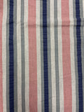 2 3/4 YD Cotton/Poly  Seersucker Yarn-Dyed Stripe Vintage - Mauve, Grays, and Blue