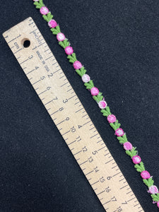 Cotton Trim Vintage - Pink and Fuchsia Flowers