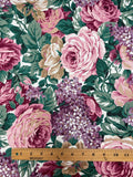 Cotton Vintage - Roses and Lilacs with Green Leaves