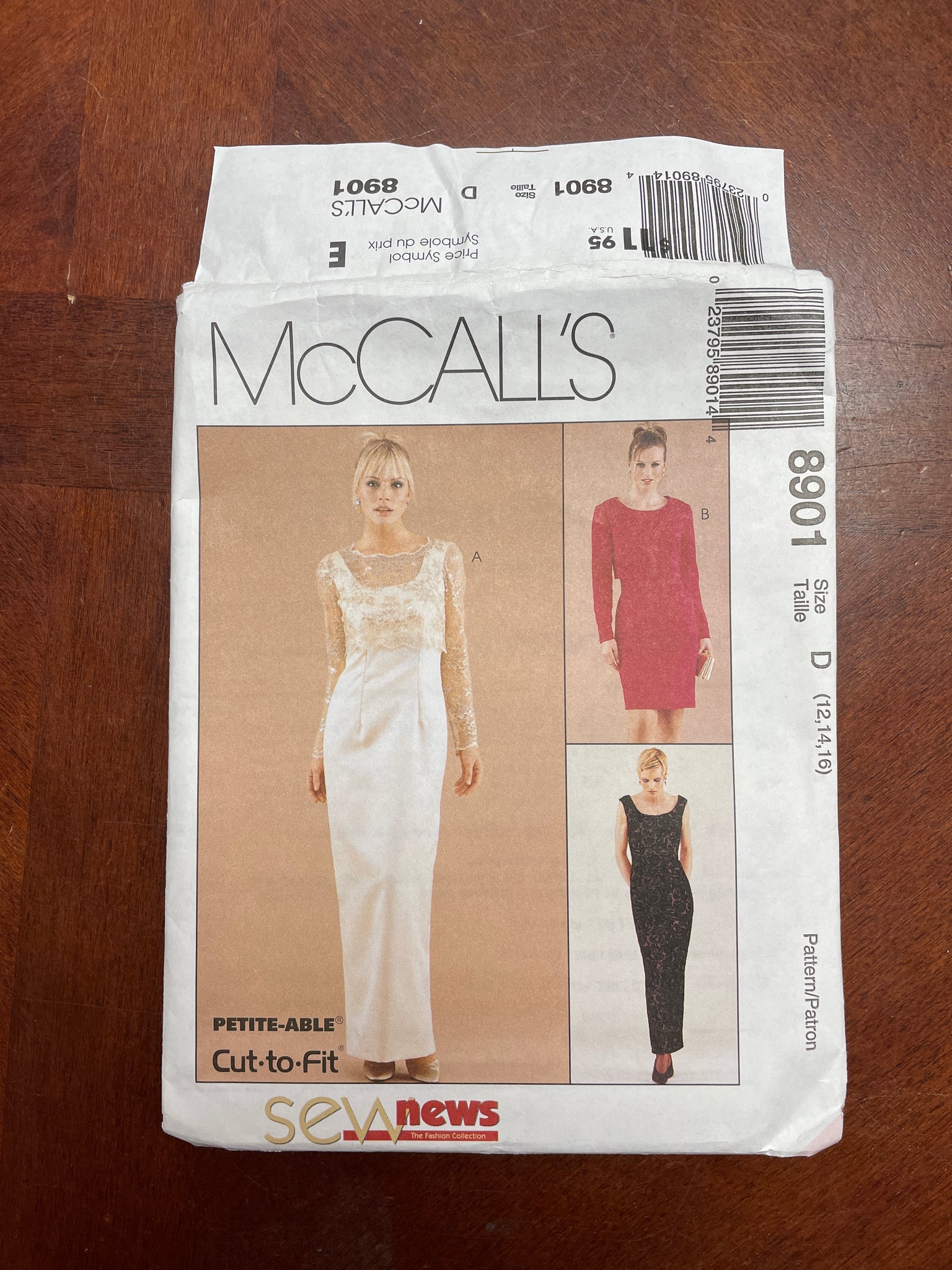 1997 McCall's 8901 Pattern - Women's Dress and Top FACTORY FOLDED