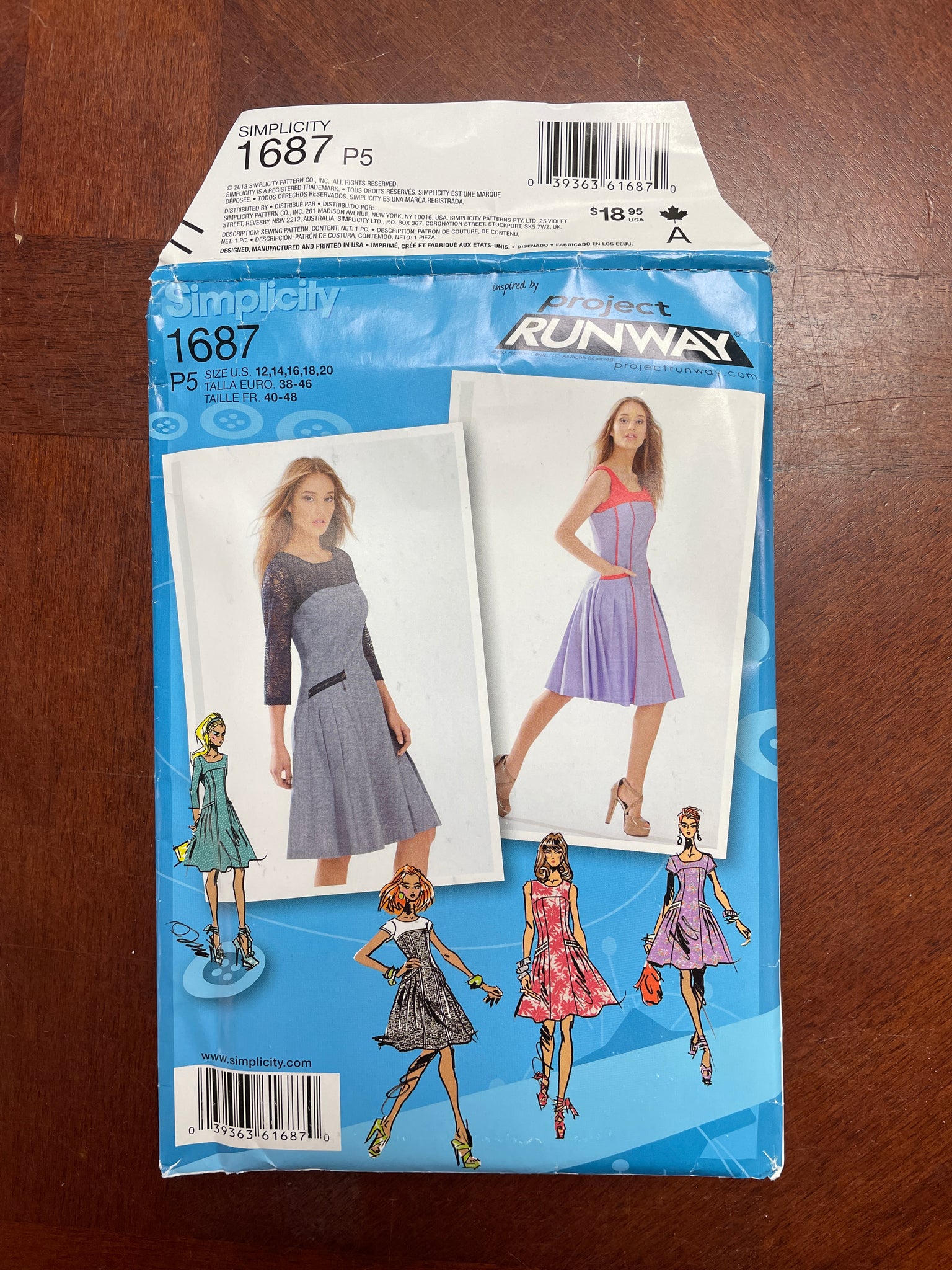 2013 Simplicity 1687 Pattern - Dress FACTORY FOLDED