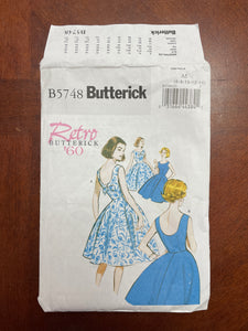 1960 Reproduction Butterick 5748 Pattern - Dress FACTORY FOLDED