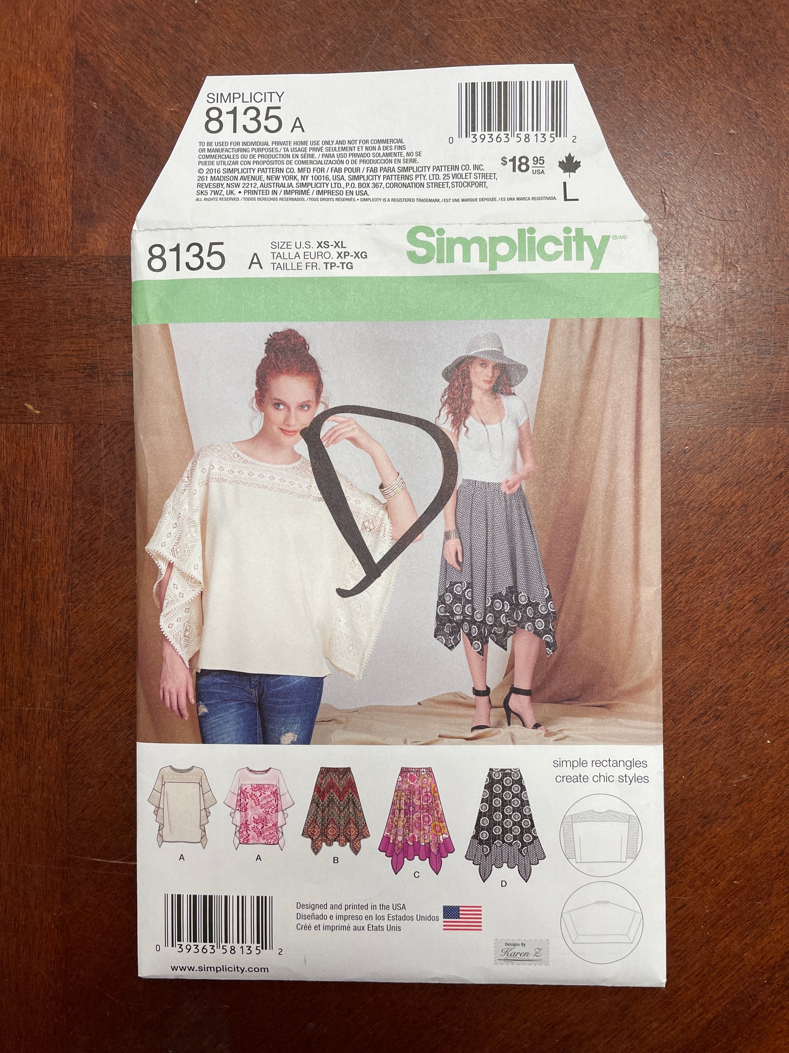 2016 Simplicity 8135 Pattern - Tunic and Skirt
