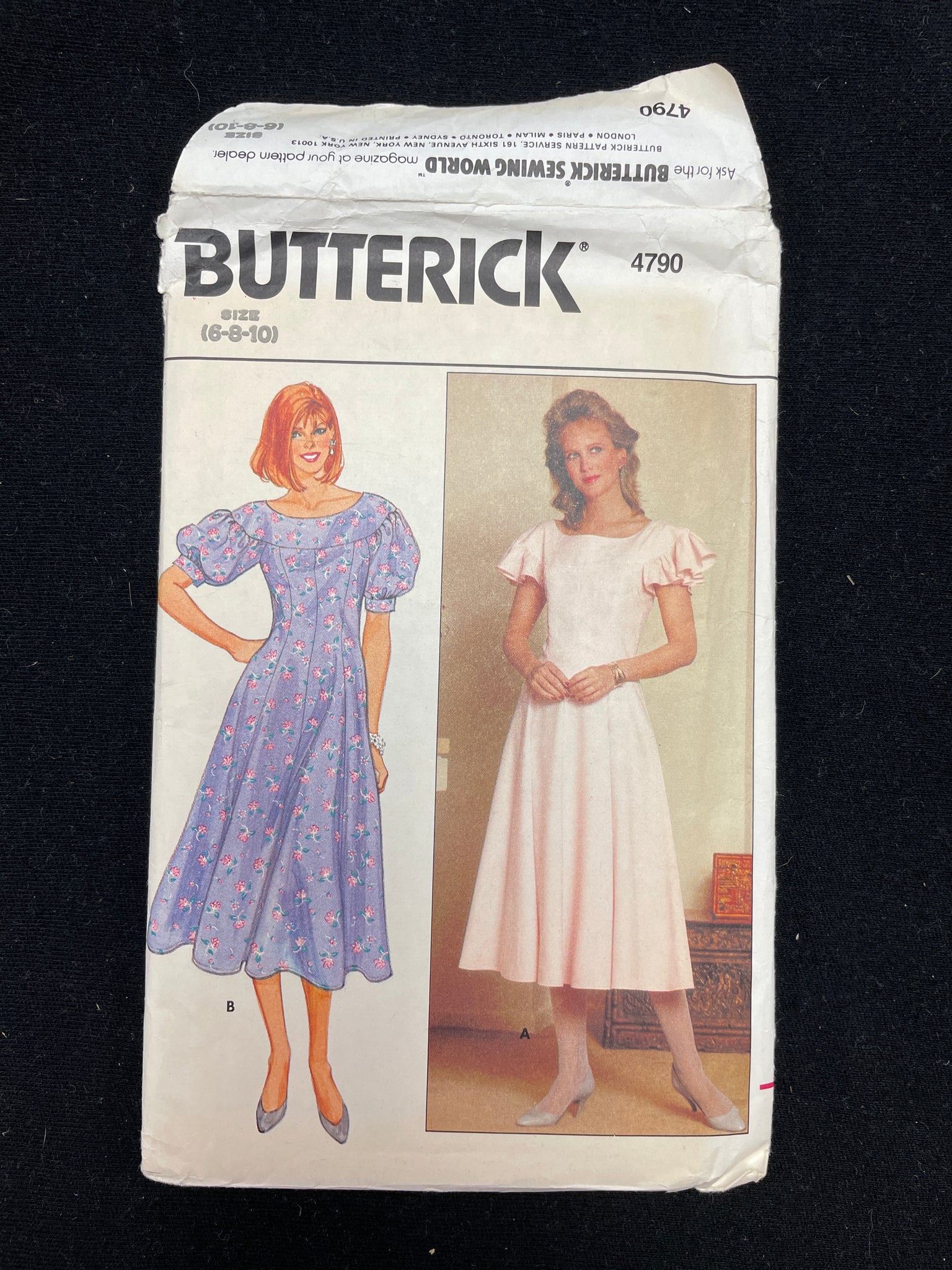1980's Butterick 4790 Sewing Pattern - Dress FACTORY FOLDED